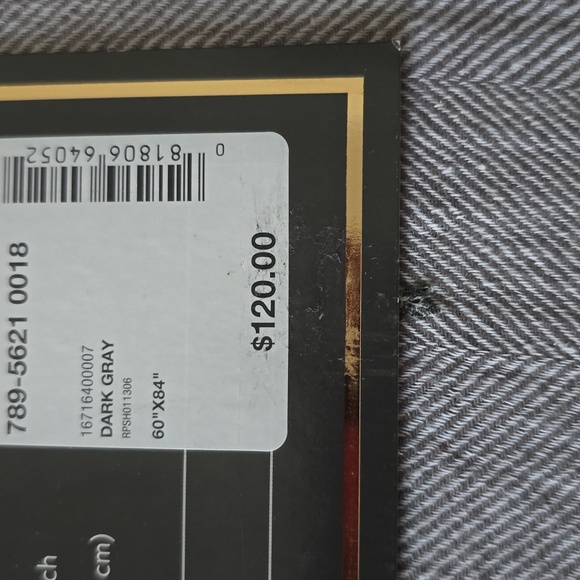 FIELDCREST LUXURY DARK GRAY TABLECLOTH WITH STORAGE BAG 60"x84" - Picture 2 of 7